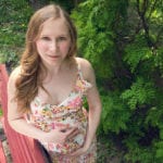 Pregnant woman in nature