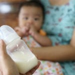 Mom, baby, milk